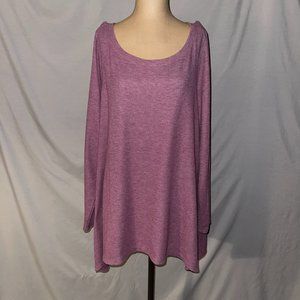 LOGO Waffle Knit Shark Bite Sweater Tunic - Purple (Maple)